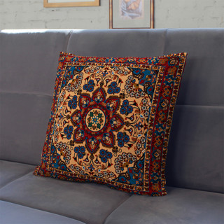 کاورکوسن مخمل لمینت دار با زیپ مخفی ایران خاتون طرح سنتی کد ۲۰
