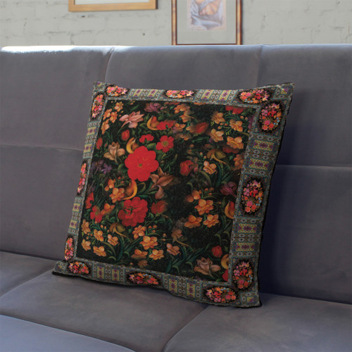 کاور کوسن ایران خاتون طرح سنتی گل و مرغ