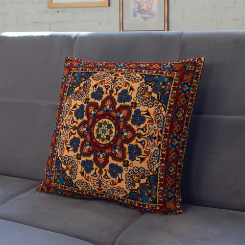 کاورکوسن مخمل لمینت دار با زیپ مخفی ایران خاتون طرح سنتی کد ۲۰