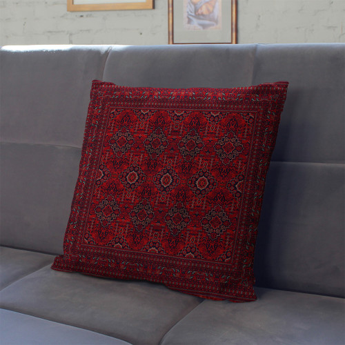 کاورکوسن مخمل لمینت دار با زیپ مخفی ایران خاتون طرح سنتی کد 29