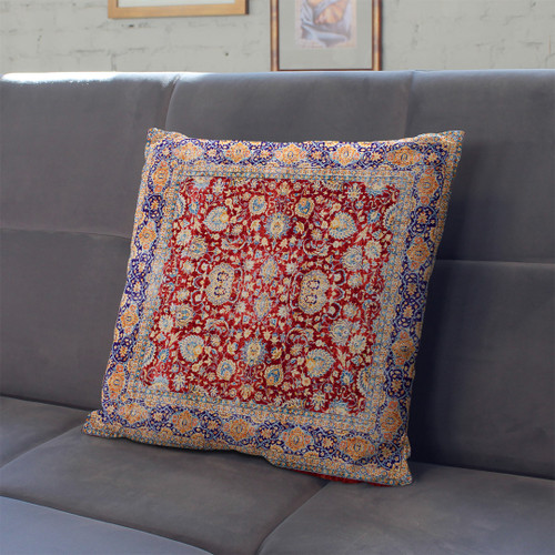 کاورکوسن مخمل لمینت دار با زیپ مخفی ایران خاتون طرح سنتی کد 30