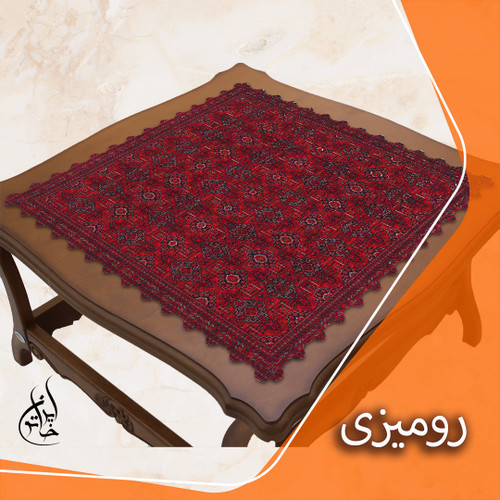 رومیزی مخمل لمینت دار ایران خاتون طرح سنتی کد 81